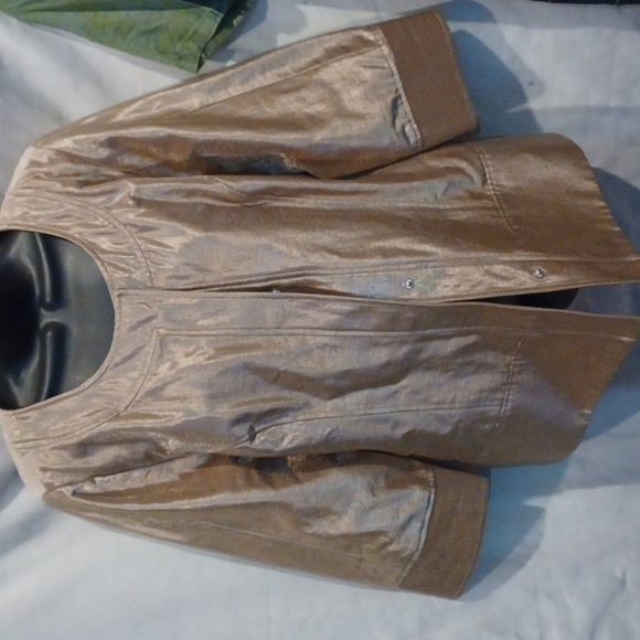 Victor Costa Occasion Womens Size M Metallic Snap Front Blazer Jacket - Picture 1 of 5